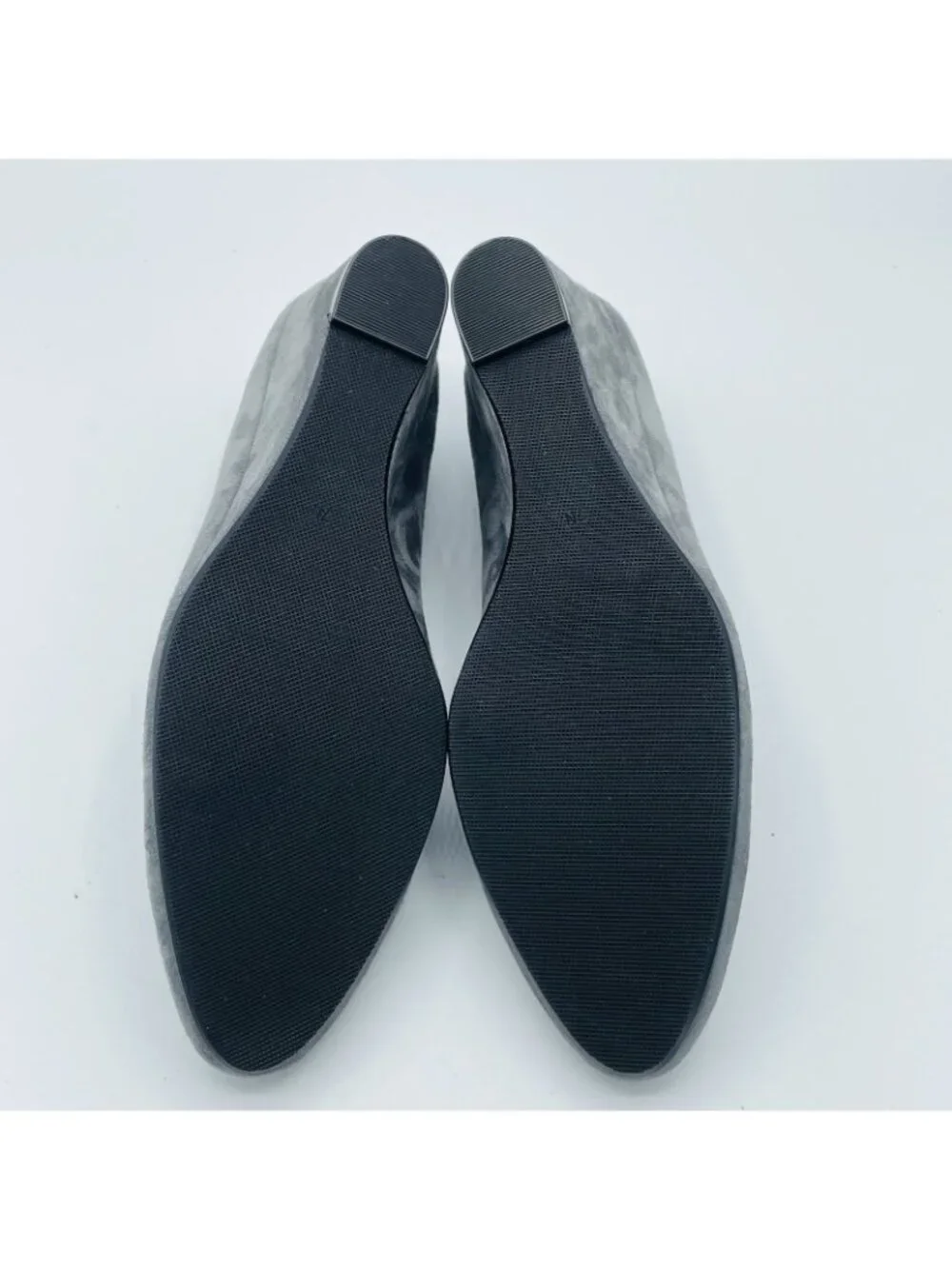 Vaneli Shoes Womens Size 7 N Gray Suede Slip On Pumps Wedge Heels Studded